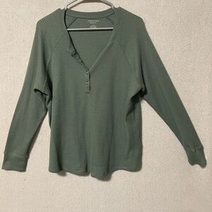 American Eagle Outfitters Sage Waffle Knit Top